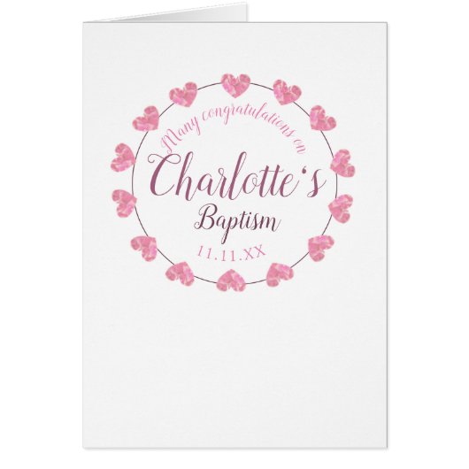 Daughter’s pink & white baptism Gratulationen (Vorne)