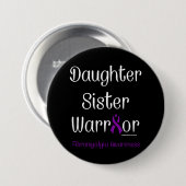 Daughter Schwester Warrior...Fibro Button (Vorne & Hinten)