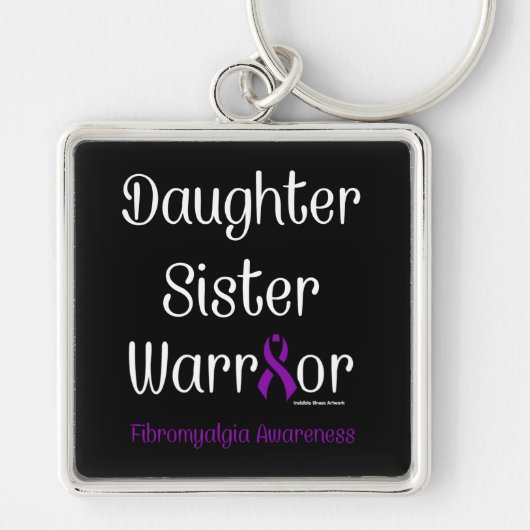 Daughter Schwester Warrior...Fibro Schlüsselanhänger (Vorne)