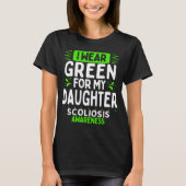 Daughter Scoliosis Awareness  Warrior Green Ribbon T-Shirt (Vorderseite)