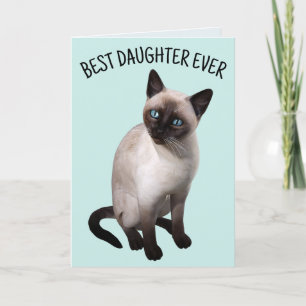 DAUGHTER SIAMESE CAT GEBURTSTAG Grußkarte Karte