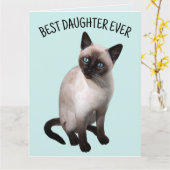 DAUGHTER SIAMESE CAT GEBURTSTAG Grußkarte Karte (Gelbe Blume)