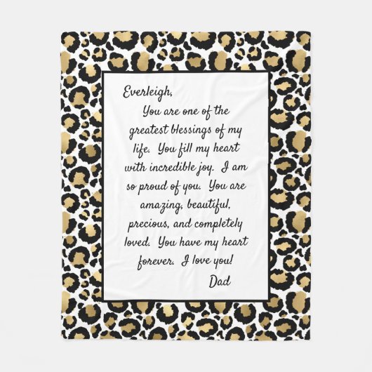 Daughter Stolz auf dich Fleecedecke (Vorderseite)