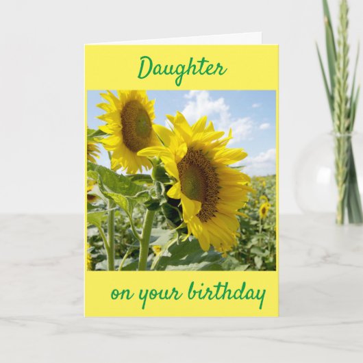 **DAUGHTER** SUNFLOWER FÜR IHREN GEBURTSTAG KARTE (Vorderseite)
