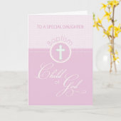 Daughter Taufe Herzlichen Glückwunsch Rosa Kind Go Karte (Gelbe Blume)