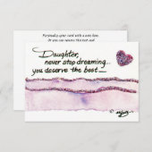 Daughter träumt nie davon, Flachkarte zu malen (Vorne/Hinten)