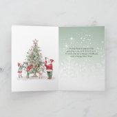 Daughter und ihre Familie Weihnachtsschneehäuser Feiertagskarte (Innenseite)