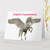 Daughter Unicorn-Abschluss Karte (Gelbe Blume)