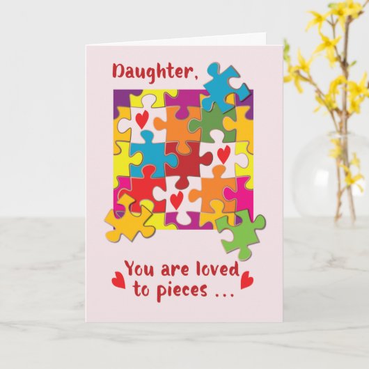 Daughter Valentine Puzzle Love to Piets Karte (Gelbe Blume)