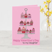 Daughter Valentine's Cupcakes benutzerdefinierbare Karte (Gelbe Blume)