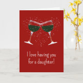 Daughter Valentinstag Erwachsener Wein Thema Karte (Gelbe Blume)