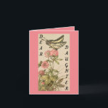 Daughter Vintag Geburtstagskarte Karte<br><div class="desc">Hübsches, Vintages Bild eines Schmetterlings auf rosa Blume, ist auf dieser Geburtstagskarte für eine Tochter zu sehen. An der Kartenvorderseite steht: "Liebe Tochter", und innen drin steht: "An deinem Geburtstag wünschen wir dir alles Gute und viel Glück, das dein Herz halten kann. Wir sind so froh, dass Sie uns geboren...</div>