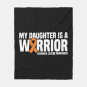 Daughter Warrior Orange Ribbon Leukemia Cancawa Fleecedecke (Vorderseite)