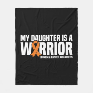 Daughter Warrior Orange Ribbon Leukemia Cancawa Fleecedecke