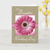 Daughter Wedding Day Pink Gerbera Karte (Gelbe Blume)