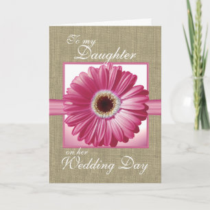 Daughter Wedding Day Pink Gerbera Karte