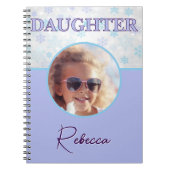 Daughter Winter Frozen Snowflake Pastell Foto Name Notizblock (Vorderseite)