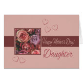 DaughterHappy Mother Day Rose Card (Vorderseite (Horizontal))