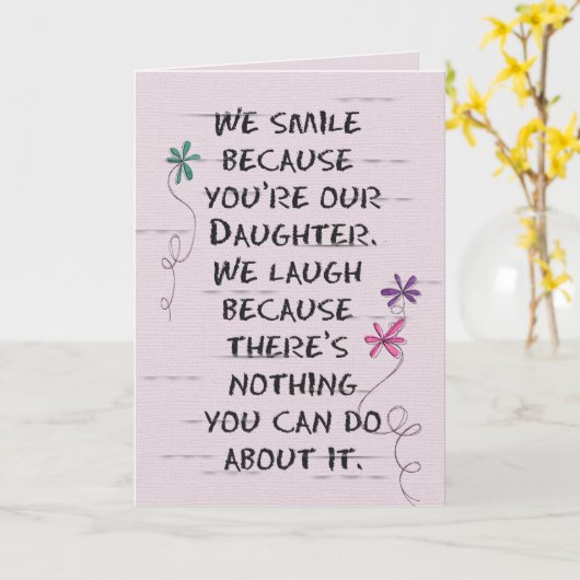 Daughter's Birthday with glitter flowers Card Karte (Gelbe Blume)