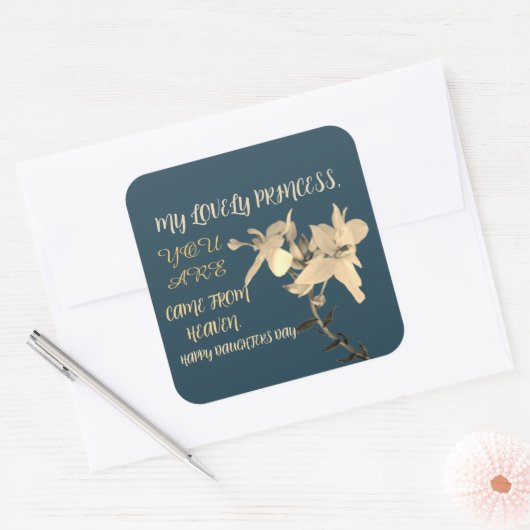 DAUGHTERS DAY BLUME GIFT QUADRATISCHER AUFKLEBER (Umschlag)