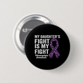 Daughters Kämpfe ist mein Kampf gegen Lila Fibromy Button (Vorne & Hinten)