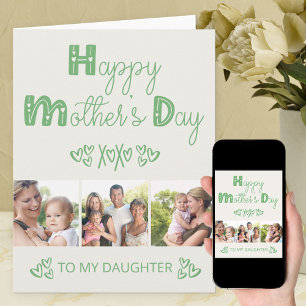 Daughters Mothers Day Doodle Typografie 3 Foto Karte