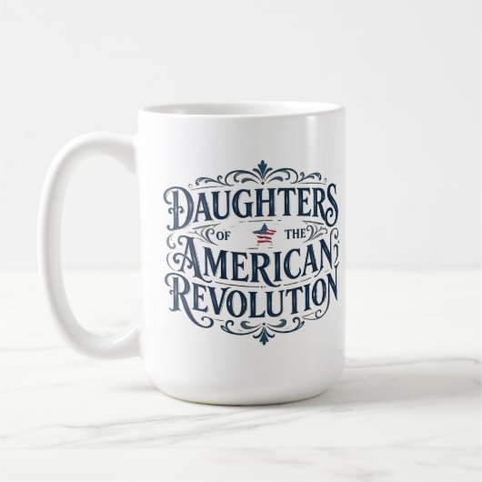 Daughters star flag American Revolution US lineage Kaffeetasse (Links)