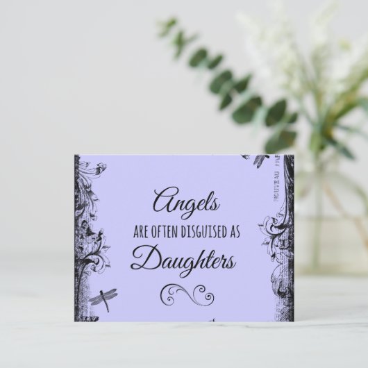 Daughters Zitat: Engel sind oft Postkarte (Stehend Vorderseite)