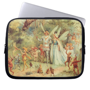 Daumeline und Prinzen Hochzeit, Vintage Märchen Laptopschutzhülle