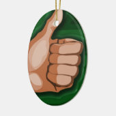 Daumen herauf Handlustiges Foto-kundenspezifischen Keramikornament (Links)