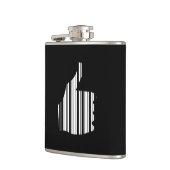 DAUMEN HOCH BAR CODE Daumengesten-Musterdesign Flachmann (Links)