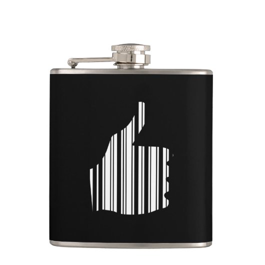 DAUMEN HOCH BAR CODE Daumengesten-Musterdesign Flachmann (Vorderseite)