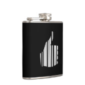 DAUMEN HOCH BAR CODE Daumengesten-Musterdesign Flachmann (Rechts)