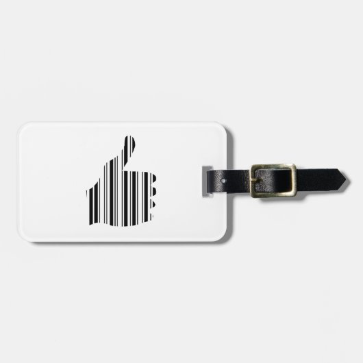 DAUMEN HOCH BAR CODE Daumengesten-Musterdesign Gepäckanhänger (Vorderseite horizontal)