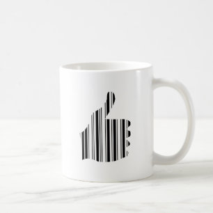 DAUMEN HOCH BAR CODE Daumengesten-Musterdesign Kaffeetasse