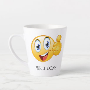 Daumen Hoch Emoji Gut Gemacht Lächelndes Gesicht C Milchtasse