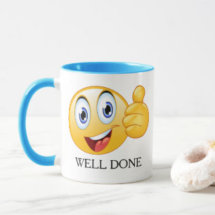 Daumen Hoch Emoji Gut Gemacht Lächelndes Gesicht C Tasse