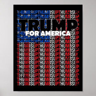 Daumen Hoch Für Amerika USA-Flagge Republikaner Tr Poster