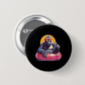 Daumen hoch Gorilla im Urlaub Pool Ring für den St Button (Vorne & Hinten)