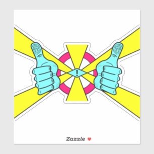 Daumen hoch! Gute Stimmung Aufkleber