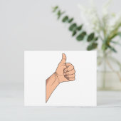 Daumen hoch / Hitchwanderung Hand-Zeichen Geste Postkarte (Stehend Vorderseite)
