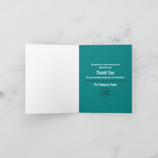 Daumen hoch, Mitarbeiter danke Karte (Innenseite)