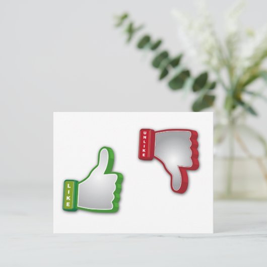 Daumen hoch postkarte (Stehend Vorderseite)