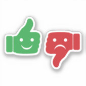 Daumen oben Daumen nach unten grün und rot doppelt Aufkleber (Vorderseite)