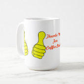 Daumen oben für Kaffeepause-Tassen-Schablone Kaffeetasse (Vorderseite Links)