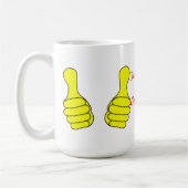 Daumen oben für Kaffeepause-Tassen-Schablone Kaffeetasse (Links)