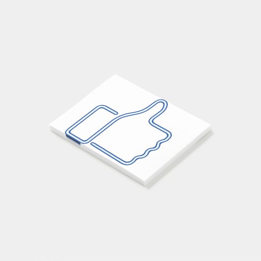 Daumen-oben - Neon - Blau Post-it Klebezettel (angewinkelt)