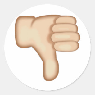 Daumen unterzeichnen unten Emoji Runder Aufkleber