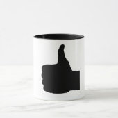 Daumen Up Geste, Weiß zurück Tasse (Zentrum)