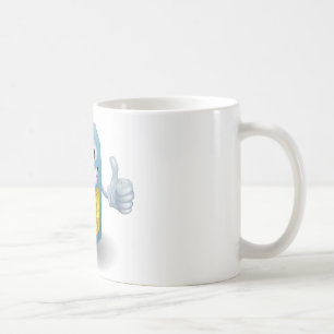 Daumen up Telefon sim Kartenperson Kaffeetasse